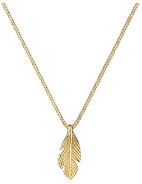 Elli Premium Damen-Kette mit Anhänger Feder 585 Gelbgold 45 cm - 0106132415_45