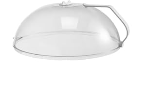 RUNZI Microwave Splatter Cover for Food,Clear Microwave Splash Guard Cooker lid with Handle,BPA-Free,Soft Plastic