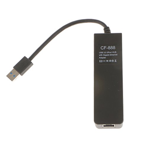 Gazechimp USB 3.0 3-Port Hub inkl. Gigabit Ethernet LAN / Netzwerkadapter RJ45 100MBPS - 5