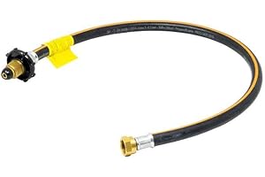 HAMILTON GAS PRODUCTS LTD Hamilton Gas Products Propane Pigtail Gas Hose | 45cm Handwheel POL x W20 Hose with Non-Return Excess Flow Safety Valve, Complaint with EN16436-1 | Ideal for Caravans & Motorhomes