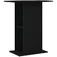 vidaXL Aquarium Stand - Engineered Wood Fish Tank Stand - Black Indoor Aquarium Cabinet with Storage Compartments - 60.5x36x72.5 cm - Assembly Required
