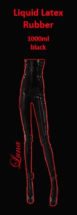 Flüssiglatex 1 Liter LATEX Schwarz Rubber Latexmilch 1000ml Naturgummi flüssig Gummi Gummimilch Latexbekleidung liquid latexLatex Kleidung selbst herstellen ! - 3