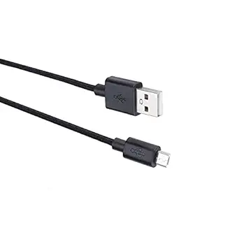 Croma Braided 2.4A Fast charge 1.2m Micro USB sync and charge cable, Made in India, 480Mbps Data transfer rate, Tested Durability with 8000+ bends (12 months warranty)(CRCMA0104sMU12, Black)