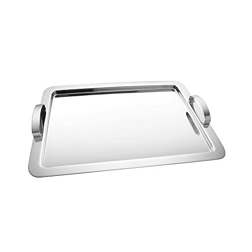 Venus France RT/65248 Tablett, rechteckig, mit Griffen, Edelstahl, klein, 32,5 x 26,5 x 4 cm