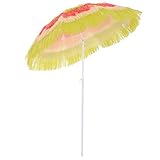 Homcom Parasol de Plage Jardin Design Hawai Multicouleur 160 cm