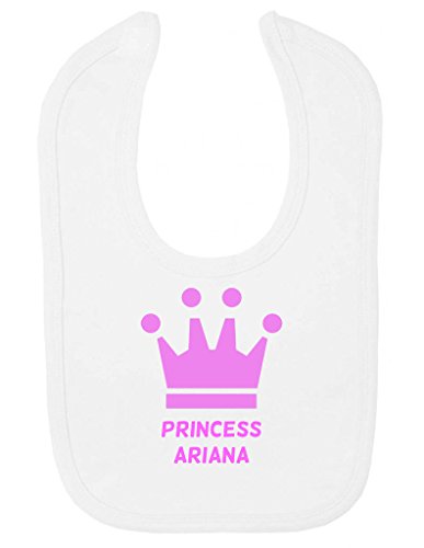 Personalised Princess Name Pink Crown Customise With Name Cute Unique Velcro Fastening Baby Bib