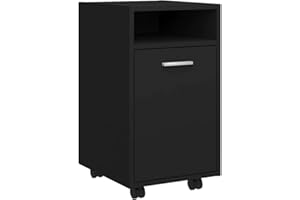 ‎VIDAXL vidaXL Szafka, z kółkami, czarna 33x38x60 cm materiał drewnopochodny