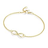 in rhodiniert oder vergoldet Smart Jewel Armband Infinityzeichen Als Mittelteil Gold, 19 Cm 925 Sterling Silber