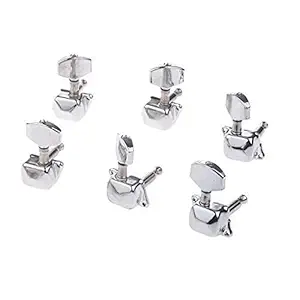 KHUSHI MUSICALS 6 Pieces Semiclosed Tuners Tuning Pegs with Accs for Electric Acoustic Guitars