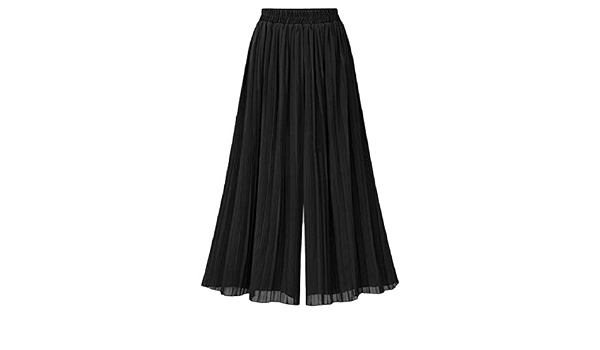 Sebaby - Pantaloni da Donna Larghi a Fisarmonica, pieghettati, in Chiffon -  Nero - US XX-Large : Amazon.it: Abbigliamento