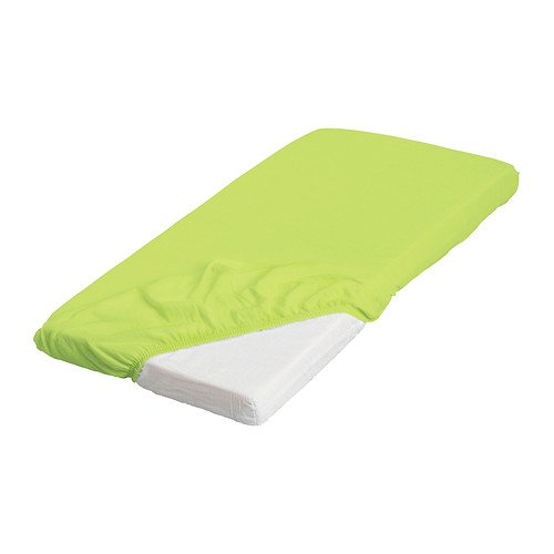 IKEA LEN - Fitted sheet, green - 70x160 cm