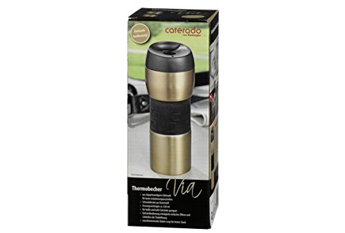 Esmeyer 305-036 Kaffeebecher Via für unterwegs aus doppelwandigem, gebürstetem 18/8, Höhe circa 20 cm, Durchmesser 6,8/8 cm Thermobecher, Edelstahl, bronze - 3
