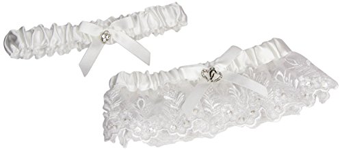 Preisvergleich Produktbild Darice VL5863 Strapsband mit Spitze, Herz-Akzent, verstellbar, Weiß