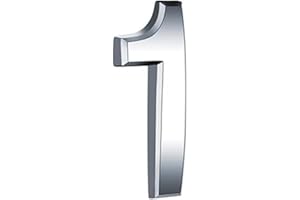 CCUUHJ Door Numbers 3 Inches 3D Self Adhesive Mailbox Numbers for Street House Mailbox Apartment Hotel Courtyard (Silver-1)