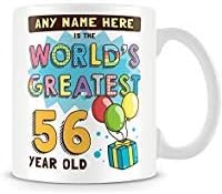 Coffee Mug, 56th Birthday Gift for Men Personalised Ceramic Coffee Cup, 11 Oz, White