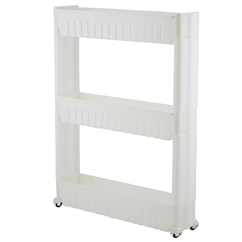 nean Nischenregal 3 Ablagen Küchenregal Badregal Standregal Allzweckwagen mit Rollen - 6