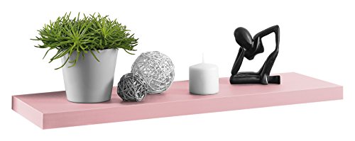 HOMEA 6ran792rs Mensola in Pannelli di Particelle, Truciolare, Rosa Cipria, 75x22.8x3.4 cm