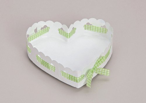 Preisvergleich Produktbild Tablett, Herztablett, weiß, Metall, 1812-20166