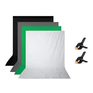 Curtain 8X12 (8x12ft Curtains Pack of 4 Pcs, Gray|White|Green|Black Clip-2)