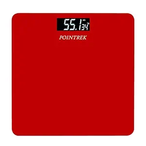 Pointrek (India) Electronic Digital Personal Bathroom Weighing Scale ,Weighing Machine for Body Weight , Battery Included , 2 Year Warranty (Red)