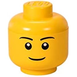 LEGO 40311724 Tête de rangement empilable Légo Garçon Petit modèle Plastique Jaune D16 x H19,5 cm