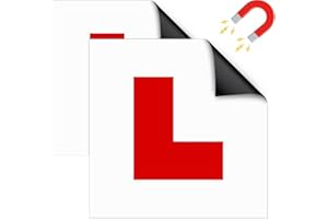 SBR LEGACY Pack of 2 Reusable Fully Magnetic L Plates – 18 x 18 cm, 0.58mm thick. Durable, weatherproof, and waterproof design. Perfect for cars, motorbikes, and all UK learner vehicles.