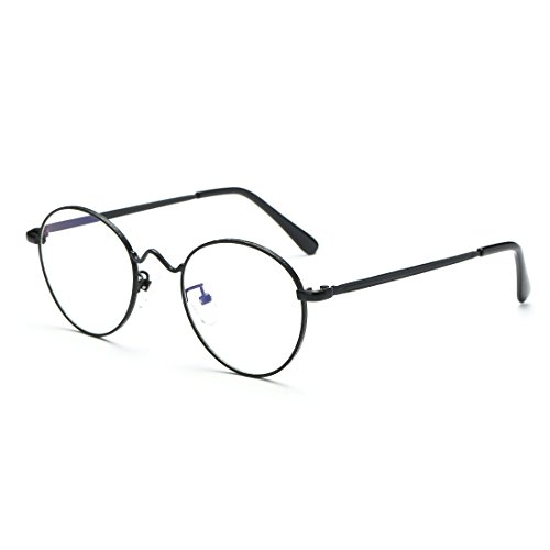 Preisvergleich Produktbild Cyxus filter blaues licht brillen, runden schwarzer rahmen [Transparente Linse] uv blockierung Anti Augenbelastung,Unisex Brille,retro mode