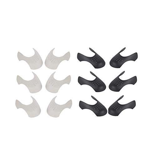 Vansoon 6 Pares Protector de zapatas universal Prevent Sneaker Shoes Crease Indentation,Transpirable y suave (Negro, Blanco)
