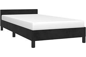 ‎VIDAXL vidaXL Rama łóżka z zagłówkiem, czarna, 80x200 cm, aksamitna