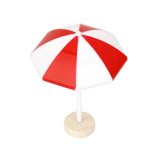 LUOEM Strand Sonnenschirm Mini Regenschirm Landschaft Bonsai Dollhouse Handwerk Dekor Rot