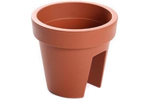 rg-vertrieb Blumentopf Balkonkasten Blumenkasten Geländerkasten Geländertopf Pflanztopf Railing Balkontopf 4 Farben (250 Terrakotta)
