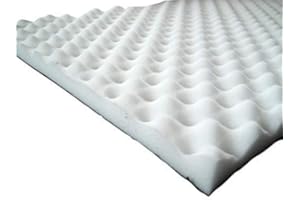 MAIL2MAIL Akustikschaumstoff, Noppenschaumstoff, Dämmung (100cm x 50cm x h) Weiß o. Schwarz (100 x 50 x 3, Weiss)