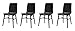 Produktbild Tenzo 3367-024 Tequila 4-er set Designer Stühle Terrence, 86 x 42 x 48 cm, schwarz