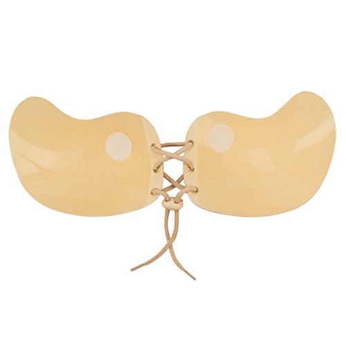 DODOING Damen NuBra Unsichtbar BH Push Up BH Trägerlos Bra Halterlos Trägerlos Klebe Einlage Bikinis BHs - 5