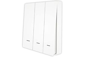 LEDLUX ZigBee Interruttore Wireless, ZigBee Scene Switch Con 9 Scene, Telecomando ZigBee Per Luci Led, App Tuya e Smart Life, Alimentazione Con Pile (3 Tasti)
