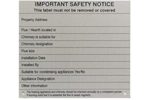 ChimFit Chimney Notice Plate for Wood Burning Multifuel Stoves