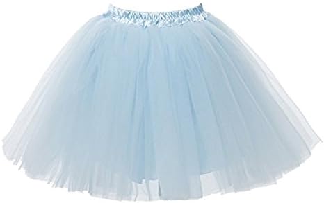 PerfectDay Women's Mini Tutu Ballet Multi-layer Ruffle Frilly Petticoat Skirt Baby Blue