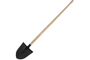 GENERICO Badile a Punta in Acciaio Temprato Rinforzato Verniciato con Manico in Legno di Faggio da 140 cm – 28,5 × 29 cm, 1,1 kg – Ideale per Giardinaggio ed Edilizia (Nero)