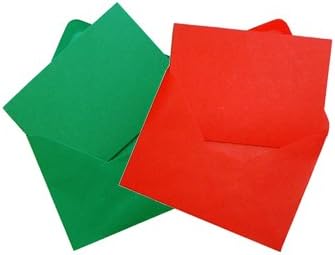 Crafts UK 50 Cards and Envelopes, Red/Green, C6,385 494