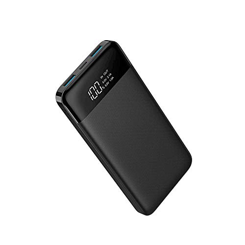 Charmast Batterie Externe 10000mAh Power Bank USB C avec Affichage LED 2 Entrées & 3 Port Smart E 5V/3A Batterie Portable Ultra Mince pour iPhone 7/6/6s/8/x Samsung Huawei