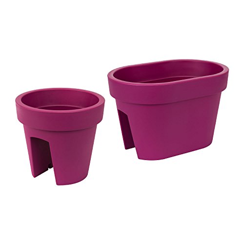 Balkonkiste Blumenkasten Geländerkasten Balkonkasten Geländertopf L 250 mm fuchsia Lofly - 6