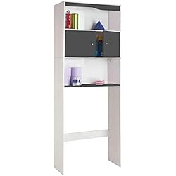 IDMarket - Meuble étagère dessus wc bois coloris gris