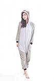 Unisex Adult Kigurumi Grau Koala Tier Cosplay Neuheit Homewear Onesies Nachtwäsche erwachsene Karikatur Karneval Weihnachten Halloween-Kostüm -