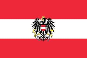 BGFint Österreich Flagge mit Adler Fahne Austria 150x90cm Stoff 100g/qm