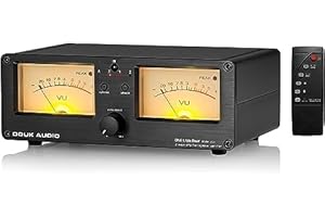 NOBSOUND Conmutador de Audio de medidor de VU analógico Dual Amplificador de 2 vías/Altavoz Caja de conmutador de Audio Selector de Amplificador Pantalla de Panel DB