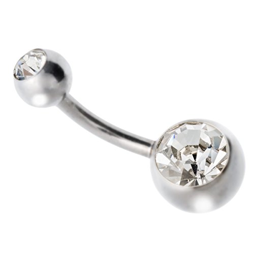 Boule Avec Cristaux Swarovski Transparents Pour Piercing De Nombril 5 Mm8 Mm Longueur De Tige De 6 Mm - 