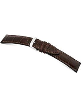 RIOS1931 Uhrenarmband Louisiana Crocodile Calf Mokka Bandanstoss 22 mm