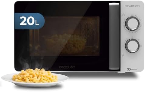 Cecotec Microonde ProClean 3010 Wave. 700 W, Capacità 20 L, Rivestimento Ready2Clean, Tecnologia 3DWave, Modalità Scongelamento, 6 Livelli di Potenza, Timer 30 min