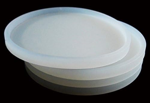 100 Goods Set of 4 Contemporary Silicone Coasters Stackable Round (90 X 90 X 6 mm) Transparent