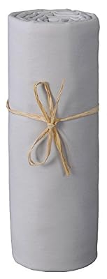 P'tit Basile - Drap housse bébé en Jersey de coton Bio, extensible, 60x120 cm, gris clair. Coton peigné de qualité supérieure